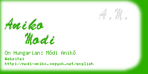 aniko modi business card